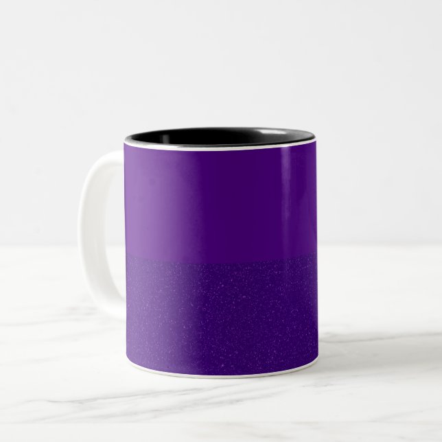 Speckle-Banded Two-Tone Purple Mug – Customisable (Front Left)