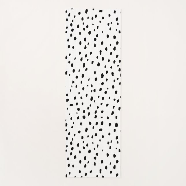 Speckle Dalmatian Pattern (black/white) Yoga Mat (Front)