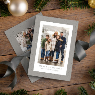 Speckle frame simple neutral Christmas photo Holiday Card