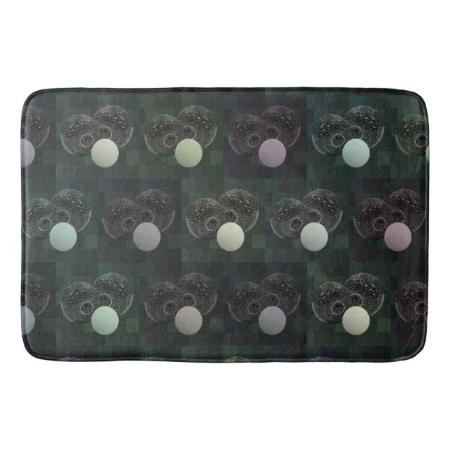Speckled Black White Lawn Bowl Memory Foam Bathmat (Front)