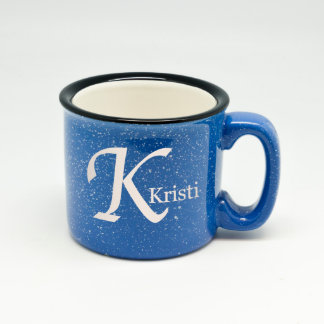 Speckled Blue Monogram Campfire Mug