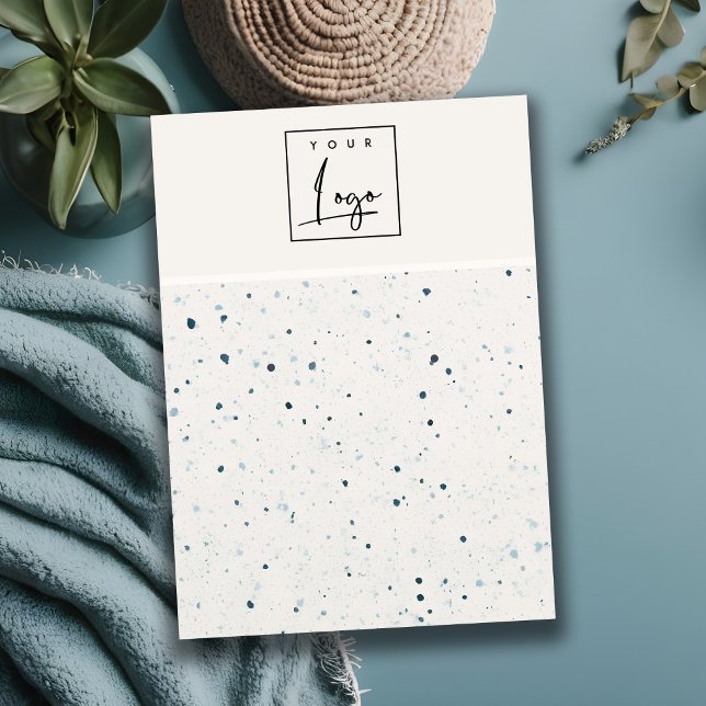 Speckled Blue White Texture Logo Earring Holder Business Card (Creator Uploaded)
