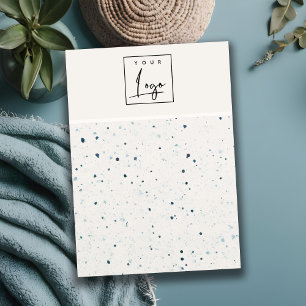 Speckled Blue White Texture Logo Earring Holder Business Card