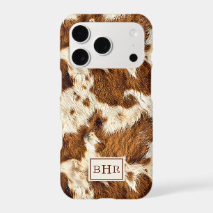 Speckled Brown Cowhide Monogrammed