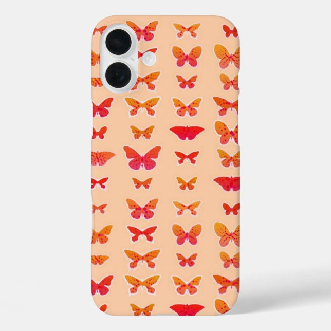 Speckled Butterflies, Orange and Coral Case-Mate iPhone Case (Back)