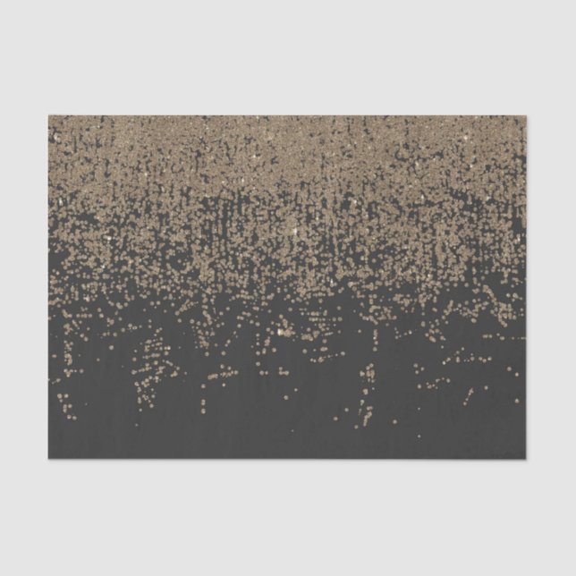 Speckled Gold Glitter Black Ombre Tissue Paper (Front)