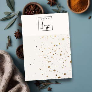 Speckled Gold White Texture Logo Earring Holder Business Card