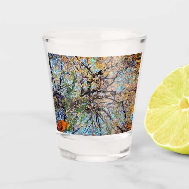 Speckled leaves shot glass (Front)
