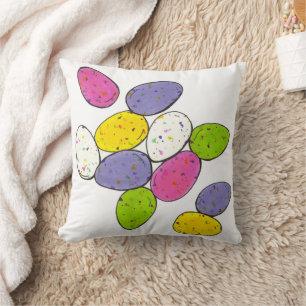 Speckled Malted Milk Easter Candy Eggs Cushion