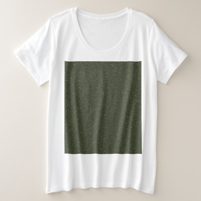 Speckled Moss Green Minimalist Tee – Customisable (Design Front)