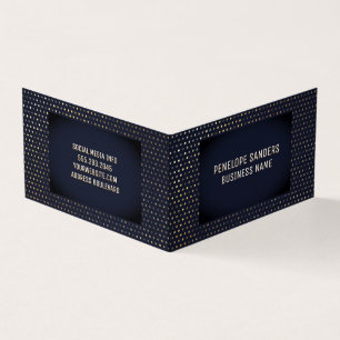 Speckled Pattern   Luxury Dark Blue Business Card