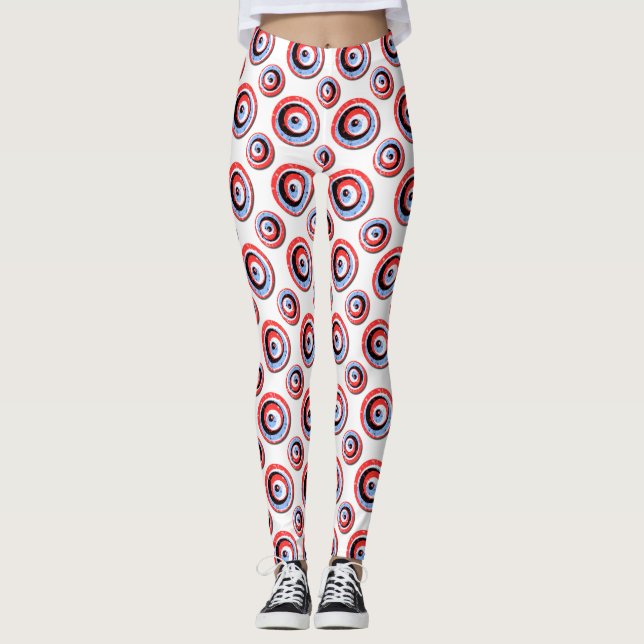 Speckled Polka Dot Circles Pattern Leggings (Front)