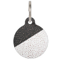 Speckled Rose Gold Flakes on Black White Geometric