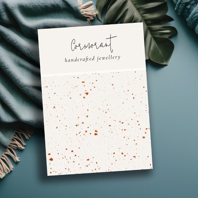 Speckled Rust White Texture Blank Jewellery Displa Business Card (Creator Uploaded)