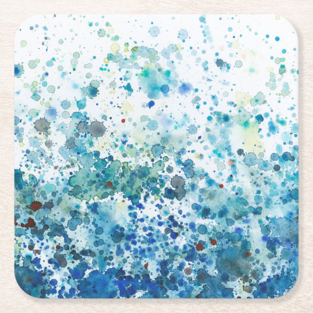 Speckled Sea I Square Paper Coaster (Front)