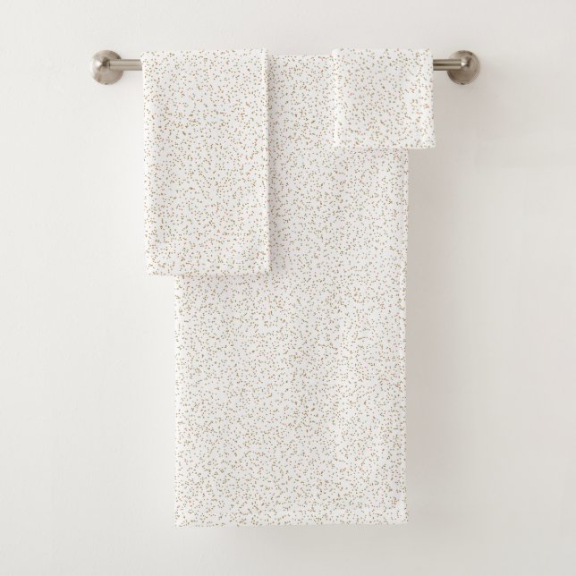 Speckled Spring Fern, Green & Orange Dots  Bath Towel Set (Insitu)