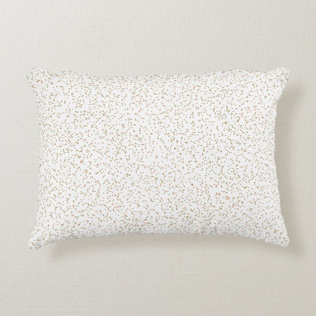 Speckled Spring Fern, Green & Orange Dots  Decorative Cushion (Front)