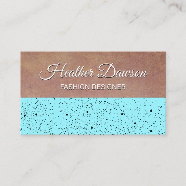 Speckled Texture Colour Block Business Card (Front)