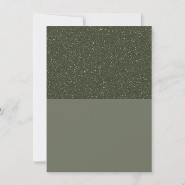 Speckled Top Green Flat Announcement Card (Custom) (Front)