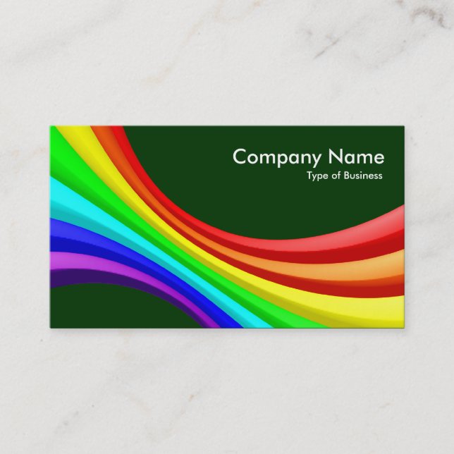 Specrum Curve 3d - Dark Green 003300 Business Card (Front)