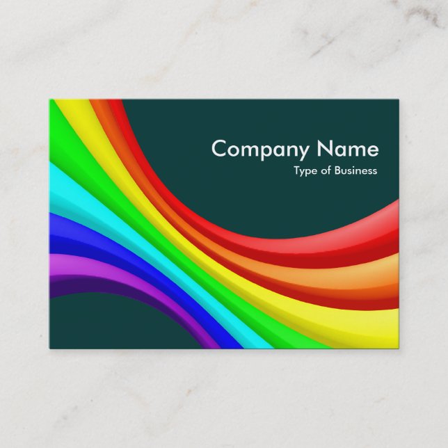 Specrum Curve 3d - Dark Green 003333 Business Card (Front)