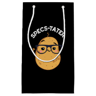 Specs-tater Funny Potato Spectacle Pun Dark BG Small Gift Bag
