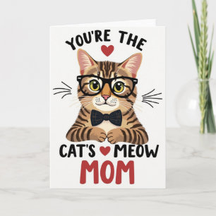 Spectacled Cat Moms Day Card