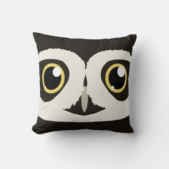 Spectacled Owl Pillow (Front)