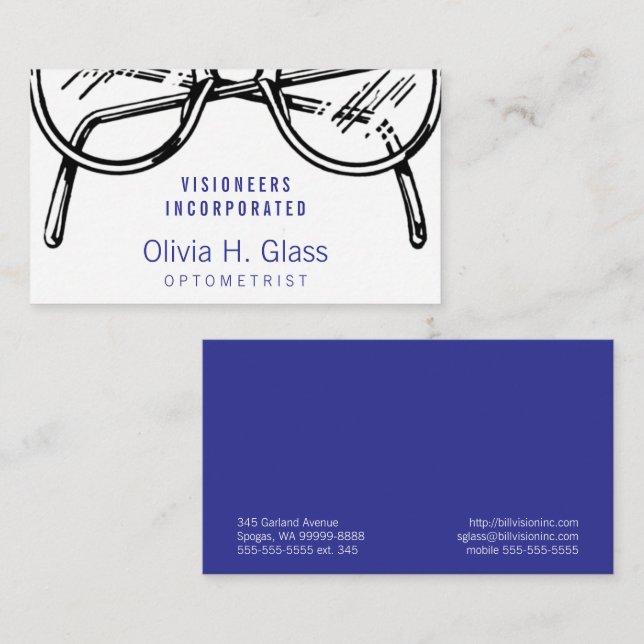 Spectacles Eyewear Optical Vision Business Card (Front/Back)