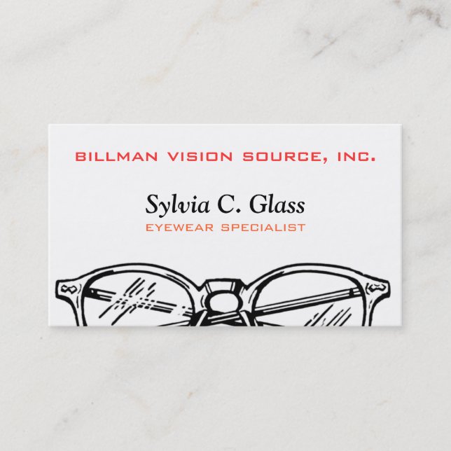 Spectacles Eyewear Optical Vision Business Card (Front)