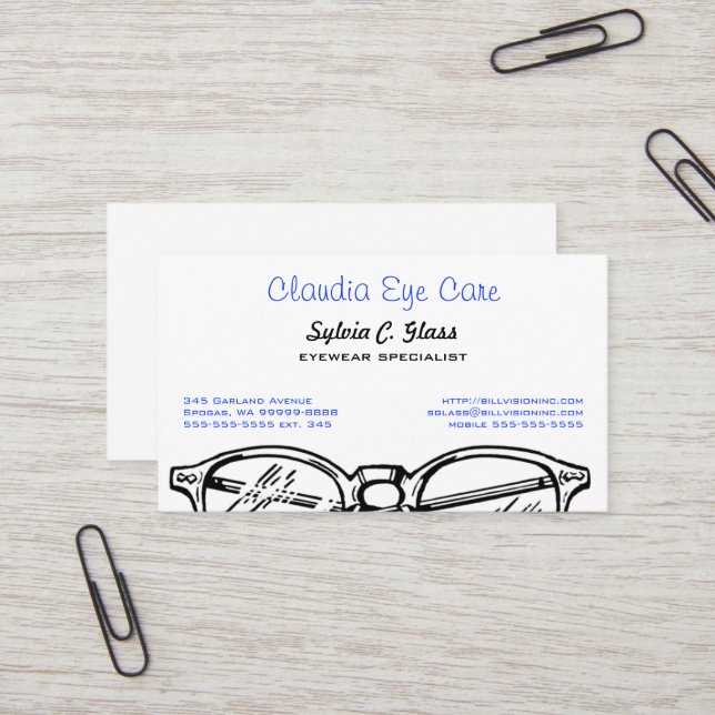 Spectacles Eyewear Optical Vision Business Card (Front/Back In Situ)