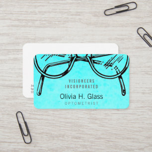 Spectacles Eyewear Optical Vision Watercolor Wash Business Card