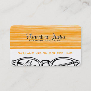 Spectacles Eyewear Optometry Vision Scratchy Business Card