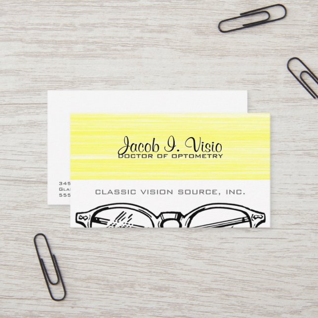 Spectacles Eyewear Optometry Vision Scratchy Business Card (Front/Back In Situ)