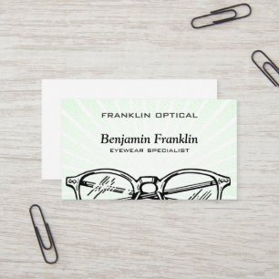 Spectacles Eyewear Sunburst Optical Vision Business Card