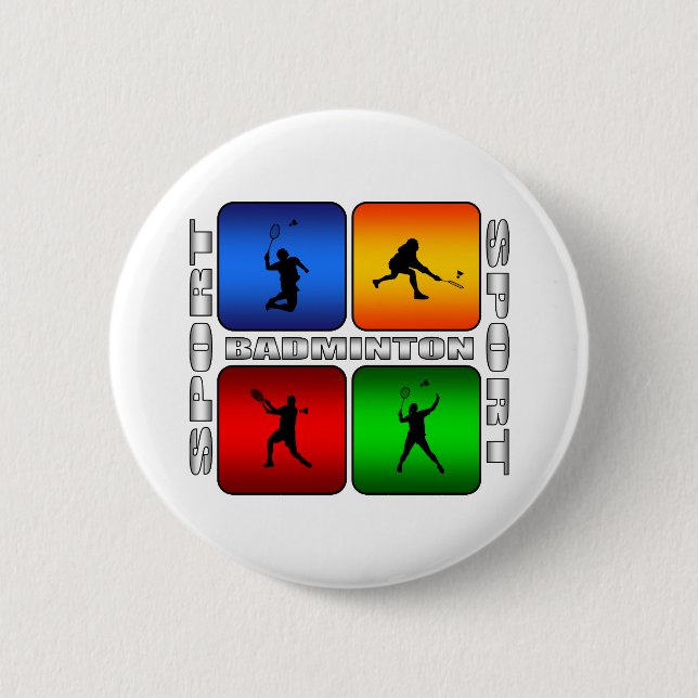 Spectacular Badminton 6 Cm Round Badge (Front)