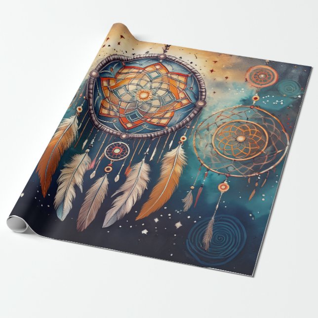 Spectacular Dreams, Native American Culture Wrapping Paper (Unrolled)
