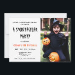 Spectacular Halloween Kids Birthday party Photo  Invitation<br><div class="desc">Funny and cute Spooktacular Birthday party invitation with kids photo.</div>