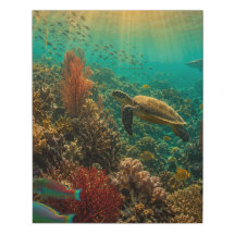 Spectacular Living Coral Reef Underwater Faux Canv