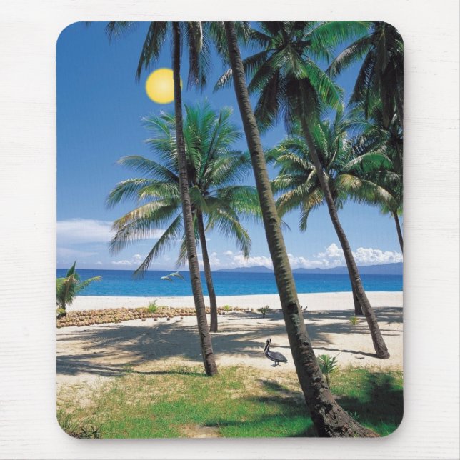 Spectacular Ocean and Beach View Design Mouse Pad (Front)