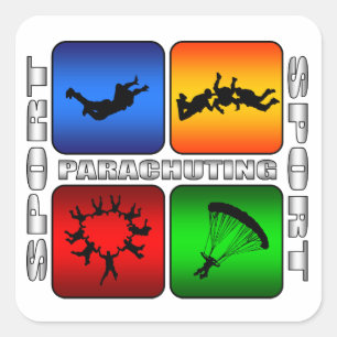 Spectacular Parachuting Square Sticker