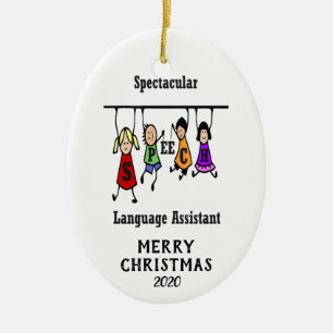 Spectacular Speech Language Assistant Christmas Ceramic Tree Decoration