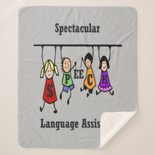 Spectacular Speech Language Assistant with Kids Sherpa Blanket