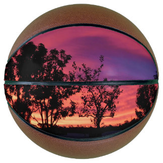 Spectacular sunrise basketball