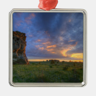 Spectacular sunset skies at Medicine Rocks Metal Tree Decoration