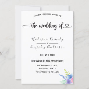 Spectacularly Simple Elegant Luxurious Floral  Invitation