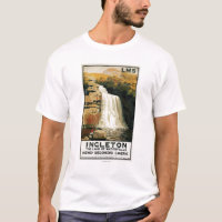 Spectators Climb on Waterfall Railway Poster
