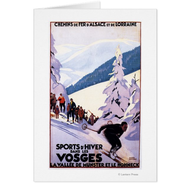 Spectators Watching Skier Poster (Front)