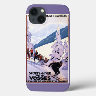 Spectators Watching Skier Poster iPhone 13 Case