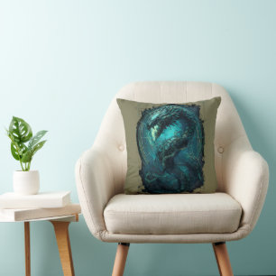 Spectral Coil Cyberpunk Serpent Dark Art Cushion